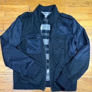 7 For All Mankind Black Military Jacket LOOK AT PICTURE LIGHT STAIN ON COLLAR